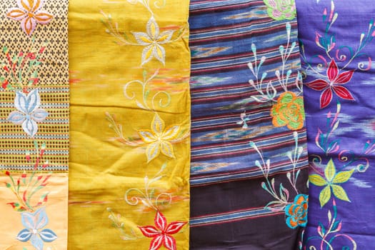colorful of native thai style silk