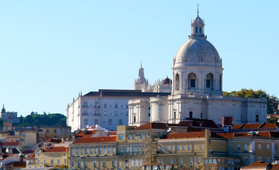 Famous National Pantheon in Lisbon (View from Tagus river)                          