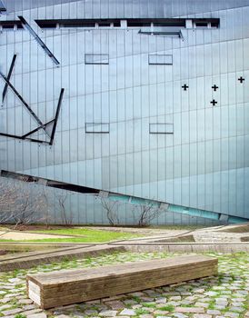 Facade of the Jewish museum in Berlin (Germany), project of the architect Daniel Libeskind