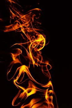 yellow smoke in black background