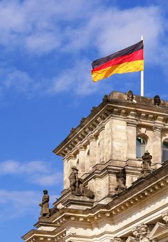 Detail of The Reichstag, the German Parliament, in Berlin, Germany 