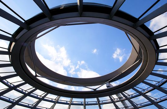 Cupola dome pattern of Reichstag (Germany's parliament building) in Berlin. Design by architect Norman Foster