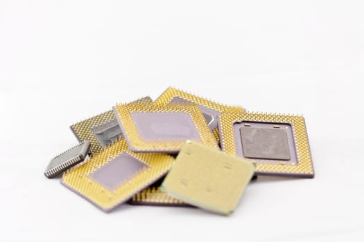 close up of many different cpu processors 