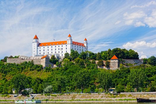 Medieval castle on the hill against the sky, Bratislava, Slovakia