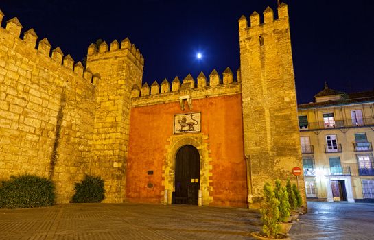 Gate to Real Alcazar Gardens in Seville. Andalusia, Spain