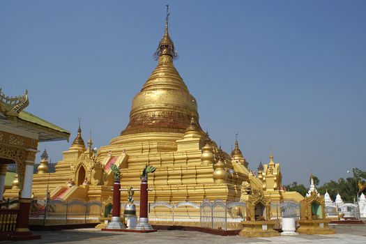Kuthodaw Pagoda, the largest book of the world. Mandalay, Myanmar