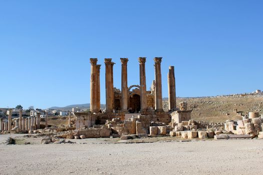 Ruins of the Greco-Roman city of Gerasa. Ancient Jerash, in Jordan.