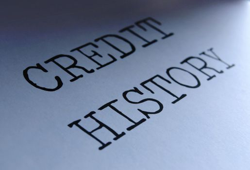 Closeup on credit history heading 
