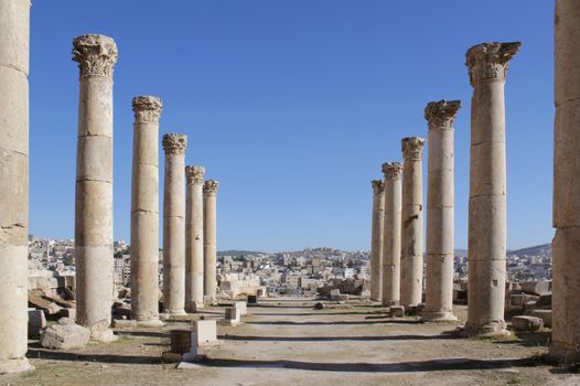 Ruins of the Greco-Roman city of Gerasa. Ancient Jerash, in Jordan.