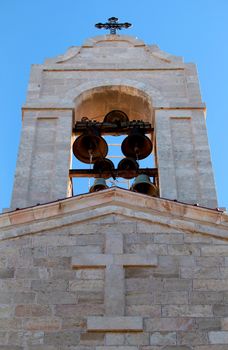 Madaba, St. George's famous church of the Map front detail. Jordan