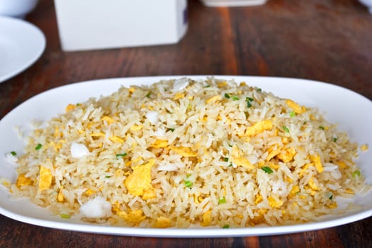 Crab fried rice, Thai cuisine style.