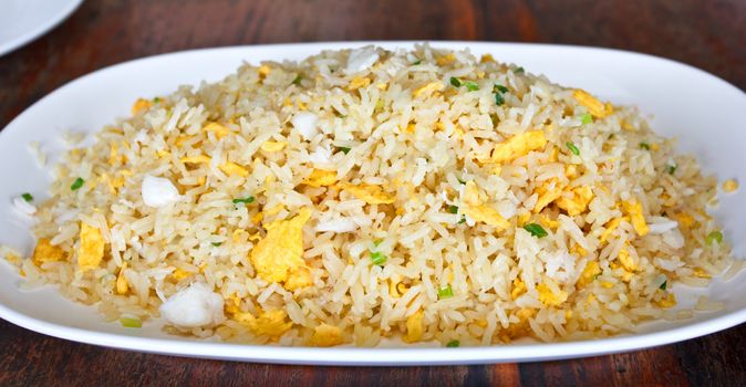 Crab fried rice, Thai cuisine style.