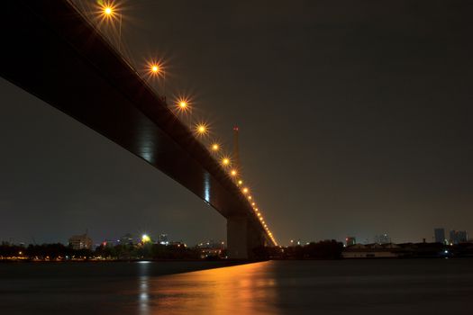 Thailand Rama XIIII  Bridge at night