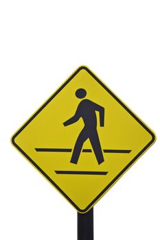 walking sign in the yellow background