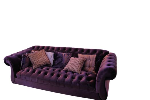 purple modern sofa isolated on white 