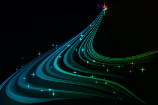 abstract line glowing colorful, dark background