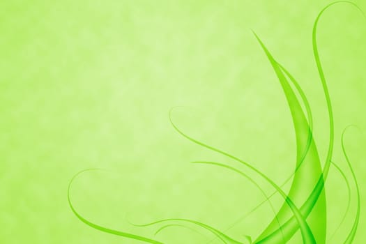 green abstract design with wavy background