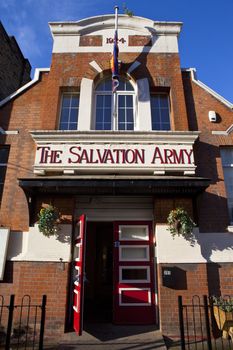 A Salvation Army building down Portobello Road in London.