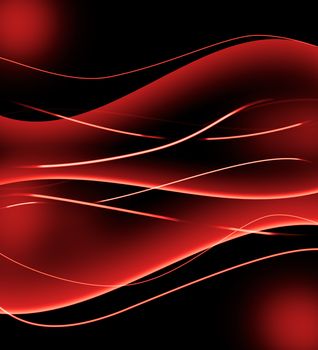 Illustration of Abstract Red Waves