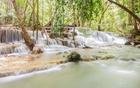 Huai Mae Kamin Waterfall in Kanchanaburi Province, Thailand