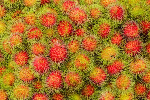 Fresh organic rambutan on sale at the local market.