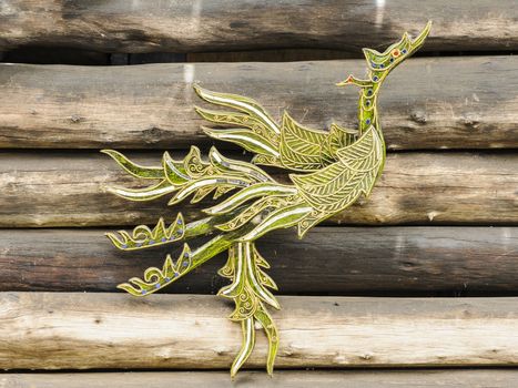 Mythical Thai style handcrafted a swan in rural village, Thailand.
