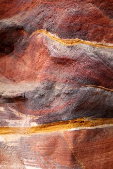 Sandstone gorge abstract pattern formation, Rose City cave, Siq, Petra, Jordan