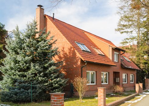 Traditional suburban european house in the rural area