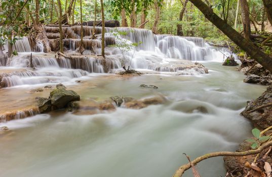 Huai Mae Kamin Waterfall in Kanchanaburi Province, Thailand