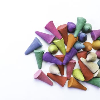 colorful Incense White Background