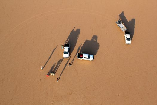 Wadi Rum Desert beautiful landscape from above. Jordan.