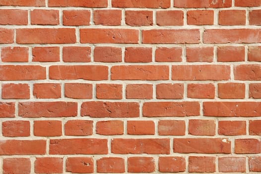 Red brick wall of old building.