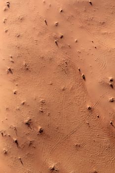 Wadi Rum Desert beautiful landscape from above. Jordan.