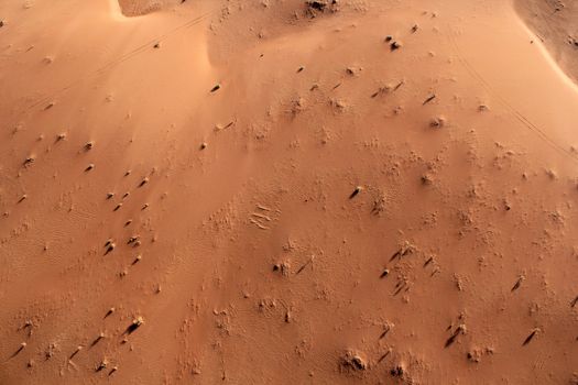 Wadi Rum Desert beautiful landscape from above. Jordan.