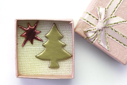 open pink gift box