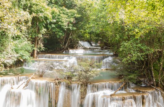 Huai Mae Kamin Waterfall in Kanchanaburi Province, Thailand