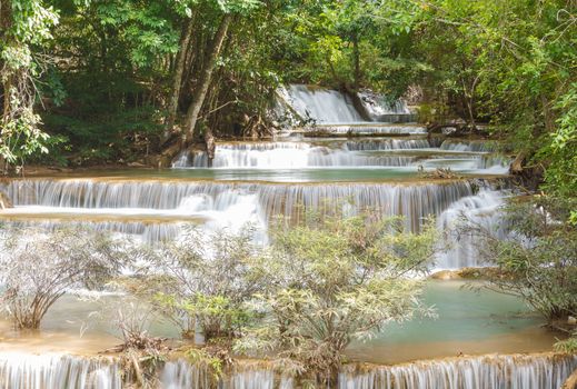 Huai Mae Kamin Waterfall in Kanchanaburi Province, Thailand