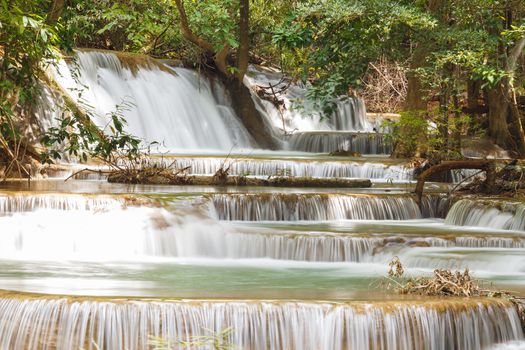 Huai Mae Kamin Waterfall in Kanchanaburi Province, Thailand