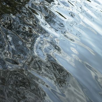 calm lake water with shadow patterns