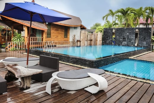 Pool in the resort in thailand