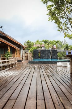 Pool in the resort in thailand