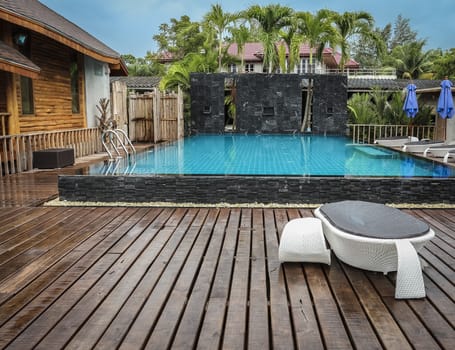 Pool in the resort in thailand