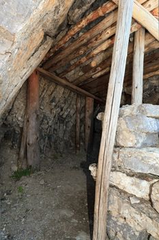 First world war location on cavern in italian Alps