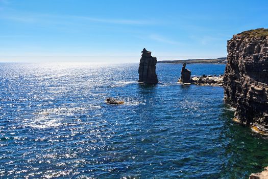 Le Colonne - cliff in San Pietro Island, Sardinia, Italy