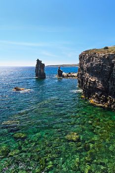 Le Colonne - cliff in San Pietro Island, Sardinia, Italy