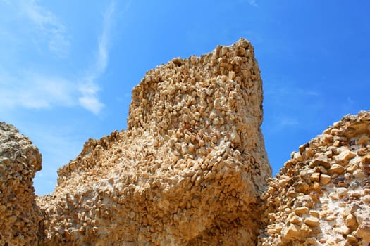 A large stone against the sky