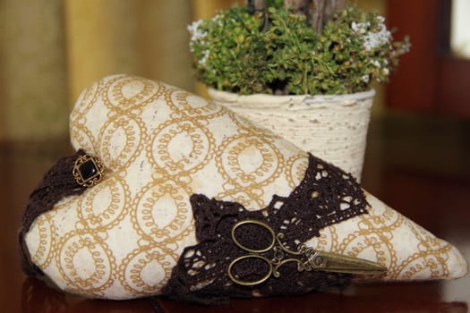 big beautiful tilda textile heart