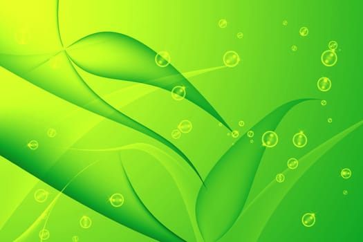 Yellow green abstract glowing with wavy background