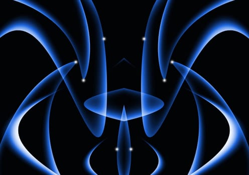 abstract design with blue curve on dark background
