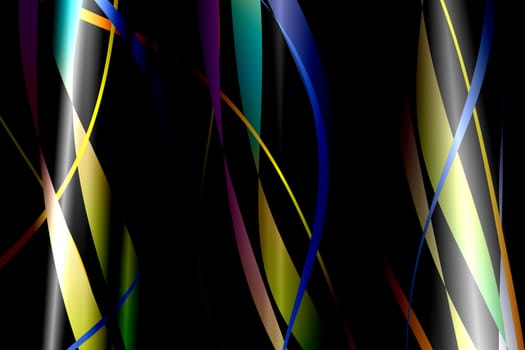 colorful lines abstract on dark background